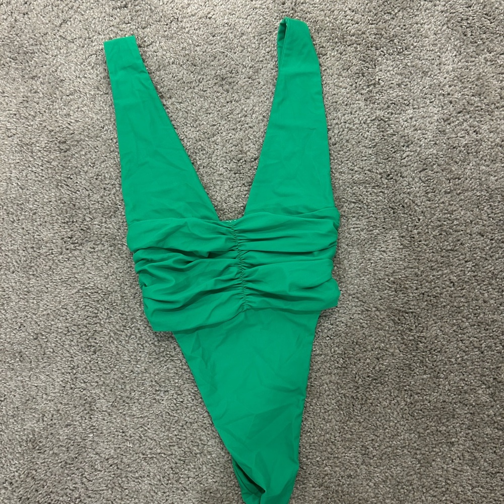 Riot swimwear Echo one piece in Bermuda green